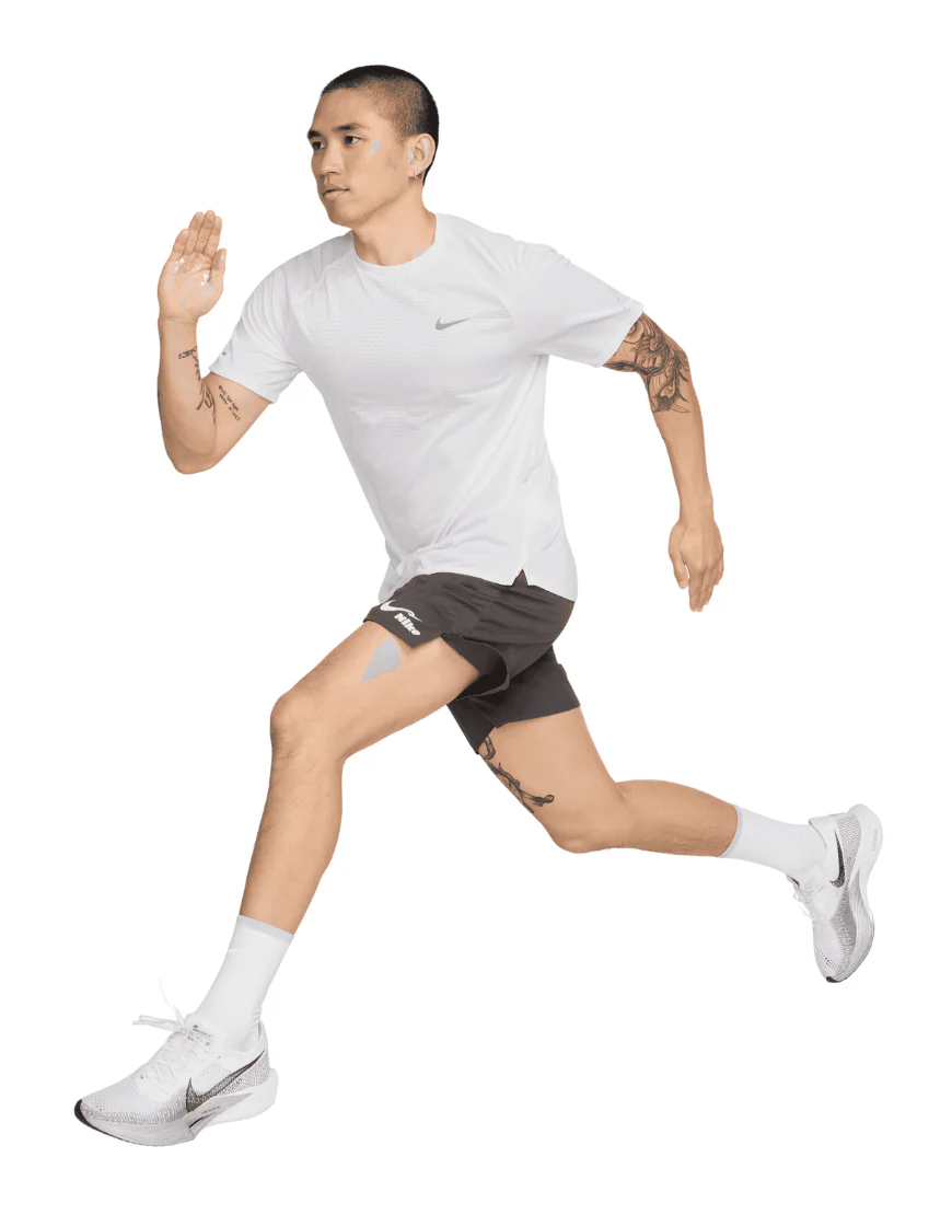 Men's Dri-FIT ADV Short-Sleeve Stride Running Top :White | Reflective Silver - Image 4