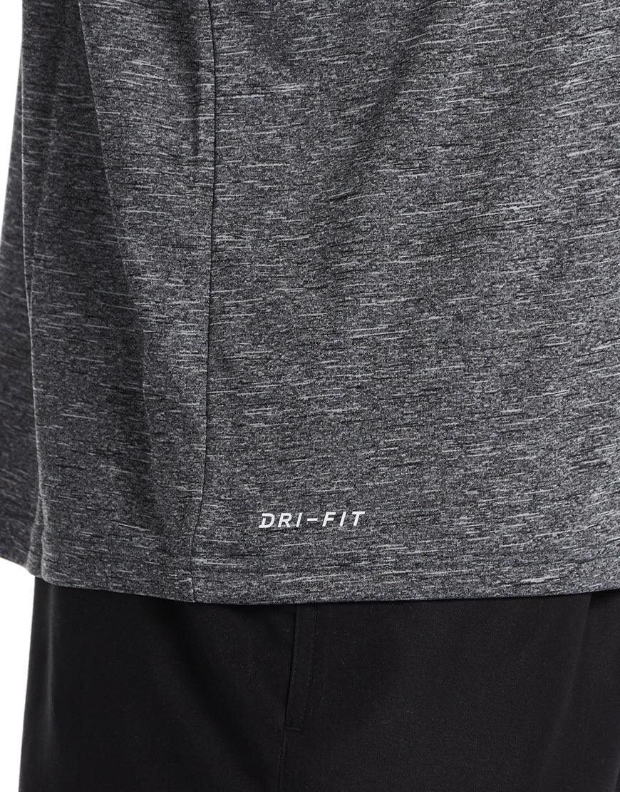 Men's Heathered Hydroguard Swim Shirt :Black - Image 3