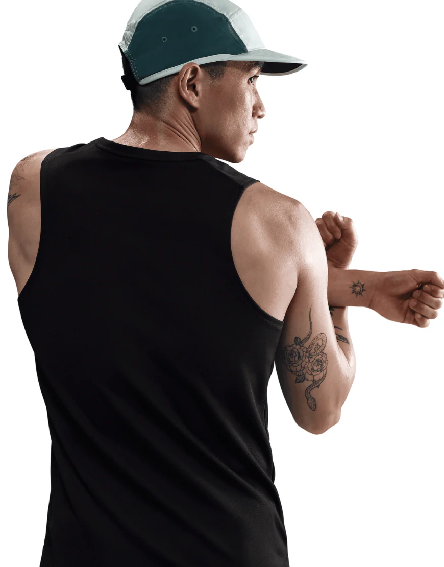 Men's Dri-FIT Miler Run Energy Tank Top :Black - Image 2
