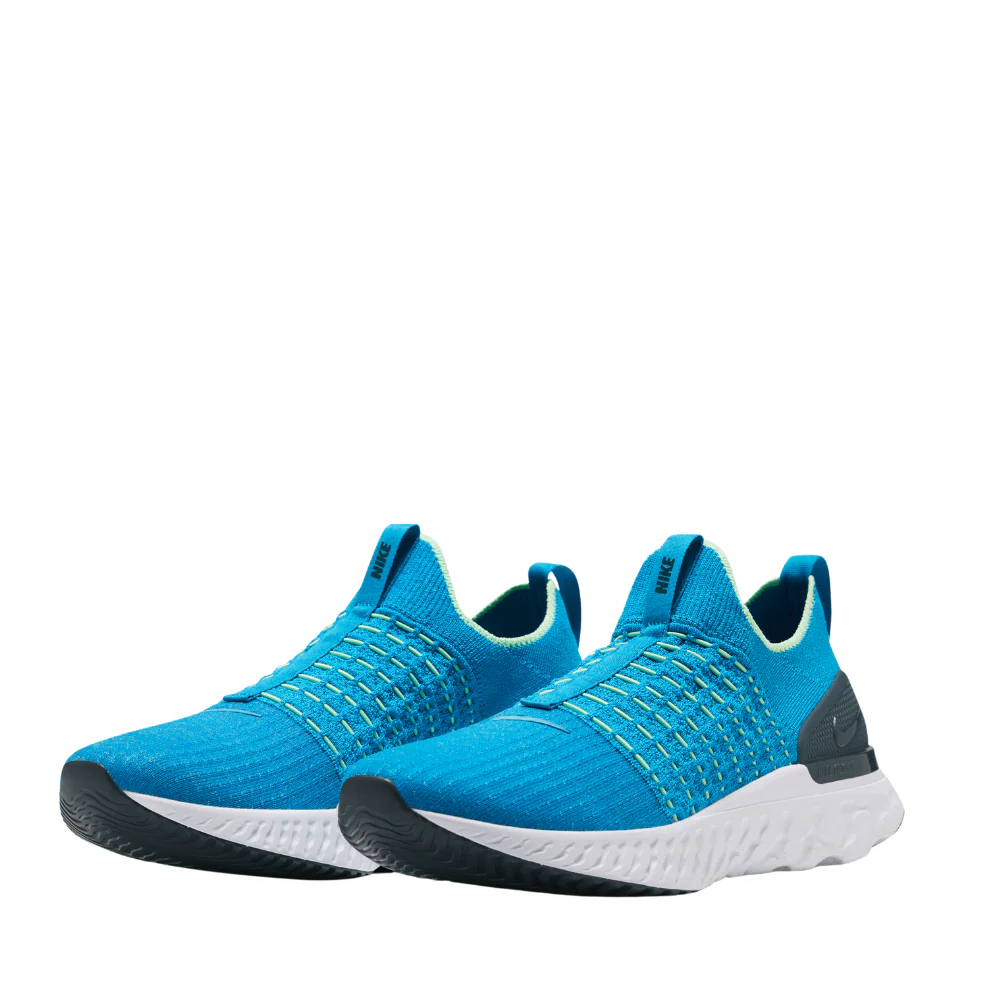 React Phantom Run Flyknit 2 Men's :Blue Orbit | Vapor Green - Image 2