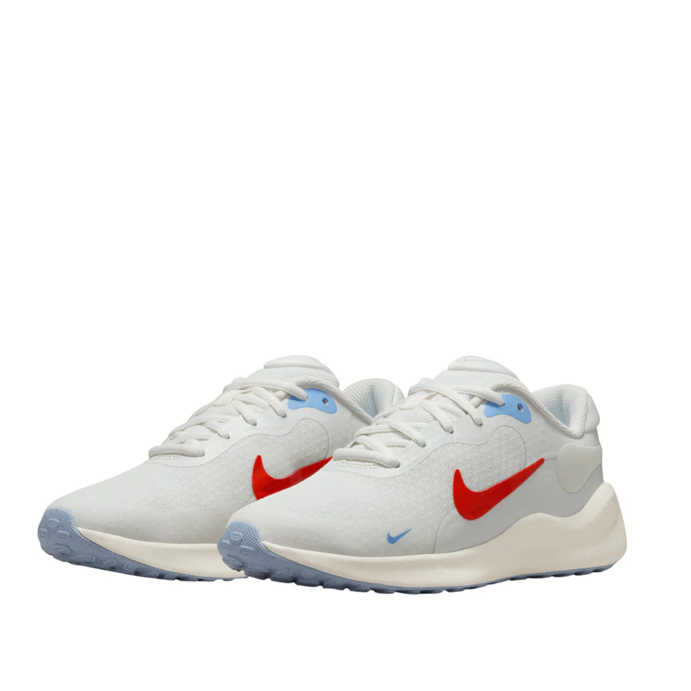Revolution 7 (GS) Older Kids' :Summit White | Picante Red - Image 2