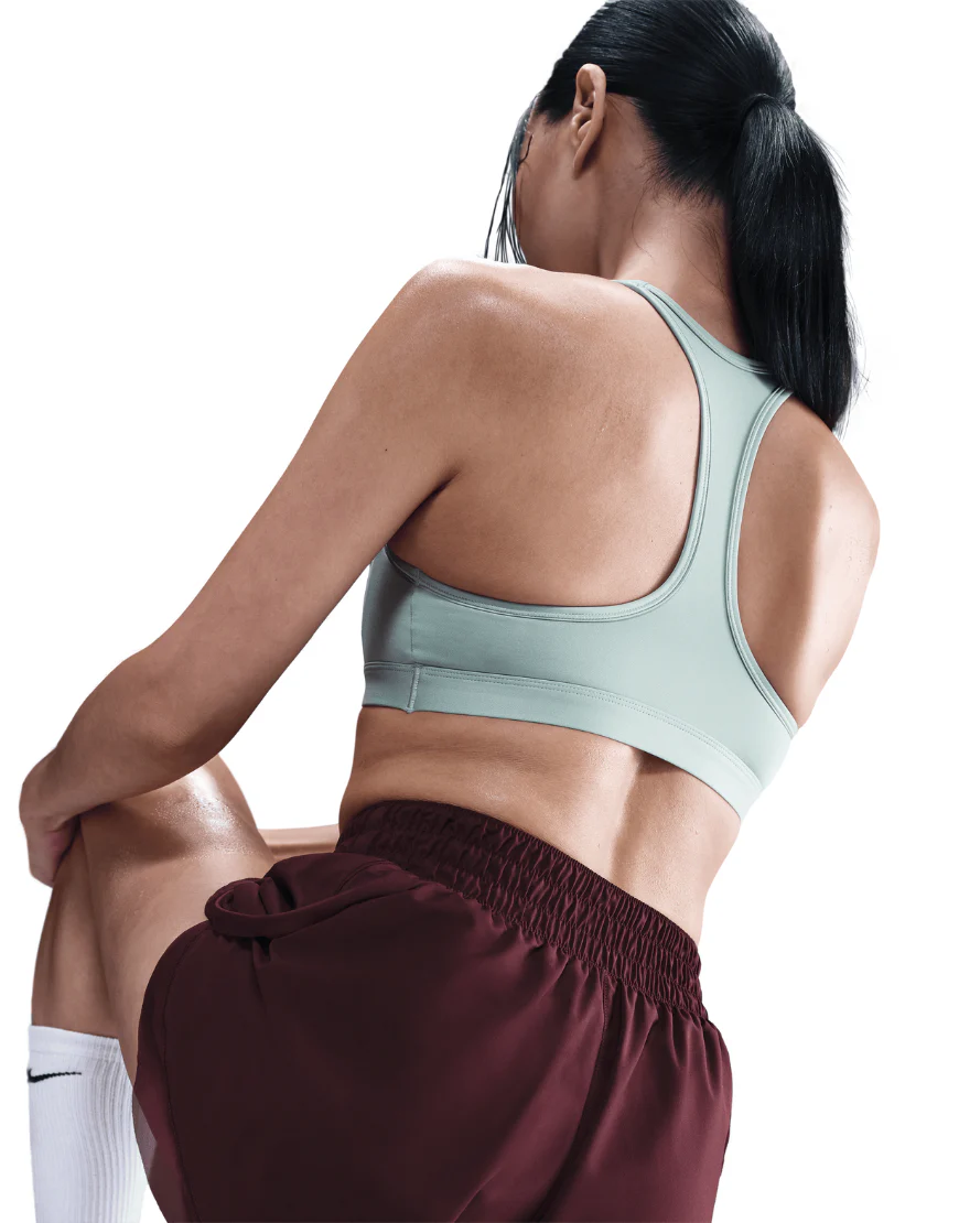 Women's Padded Swoosh Medium Support Sports Bra :Cannon - Image 3