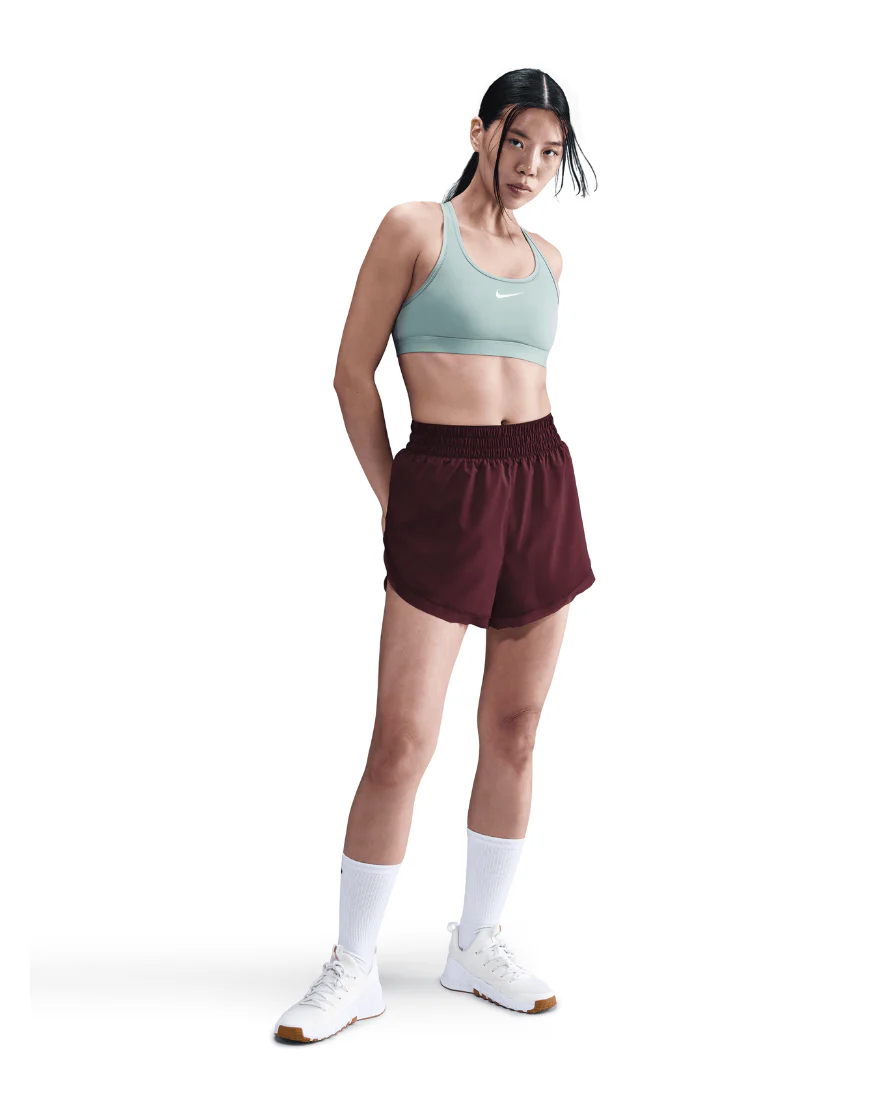 Women's Padded Swoosh Medium Support Sports Bra :Cannon - Image 4
