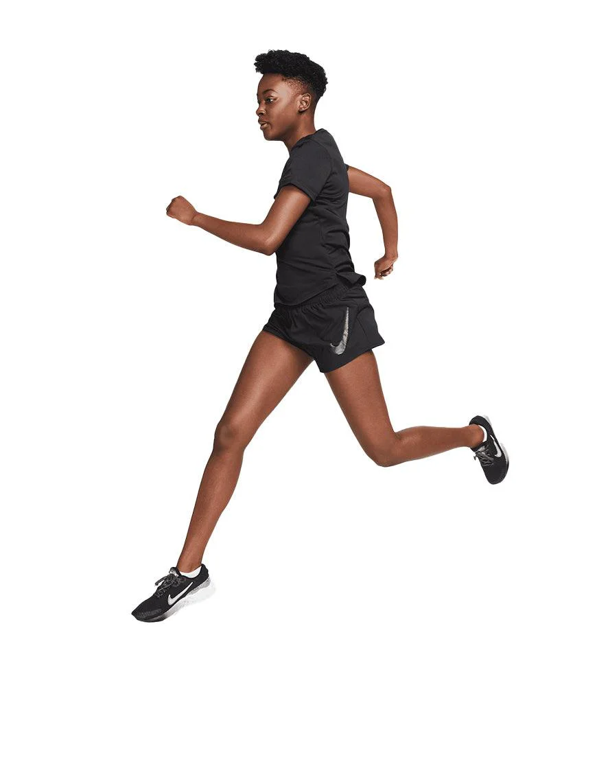 Women's DriFIT One Swoosh Running Shorts :Black - Image 2