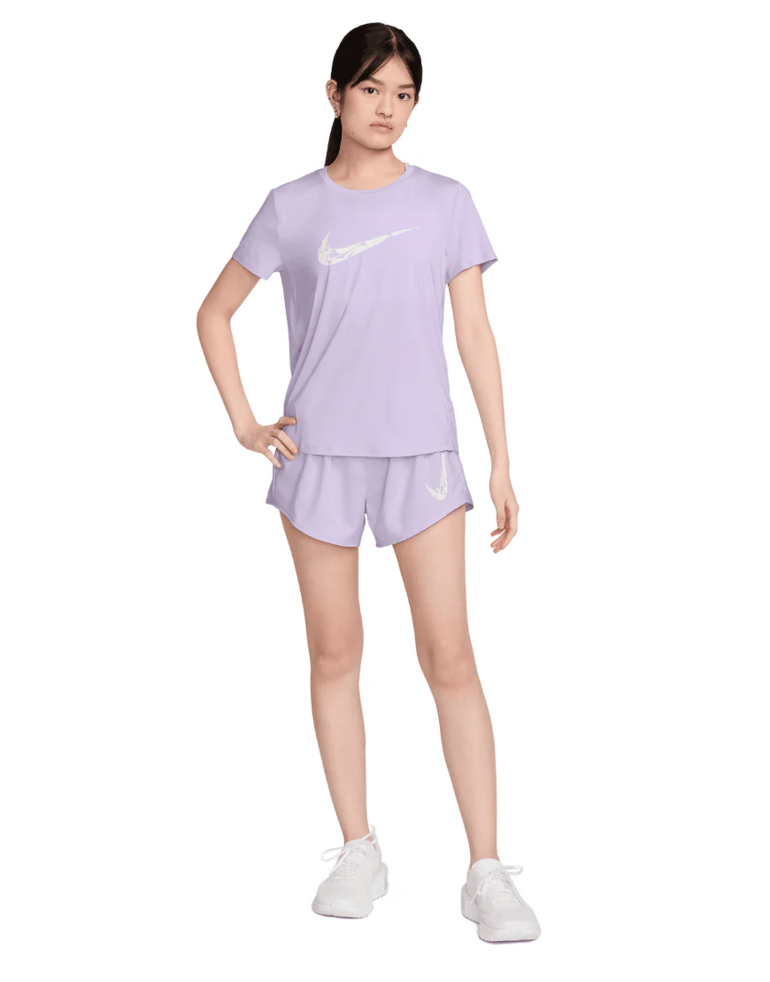 Women's One Swoosh Dri-FIT Short-Sleeve Running Top :Lilac Bloom | White - Image 4