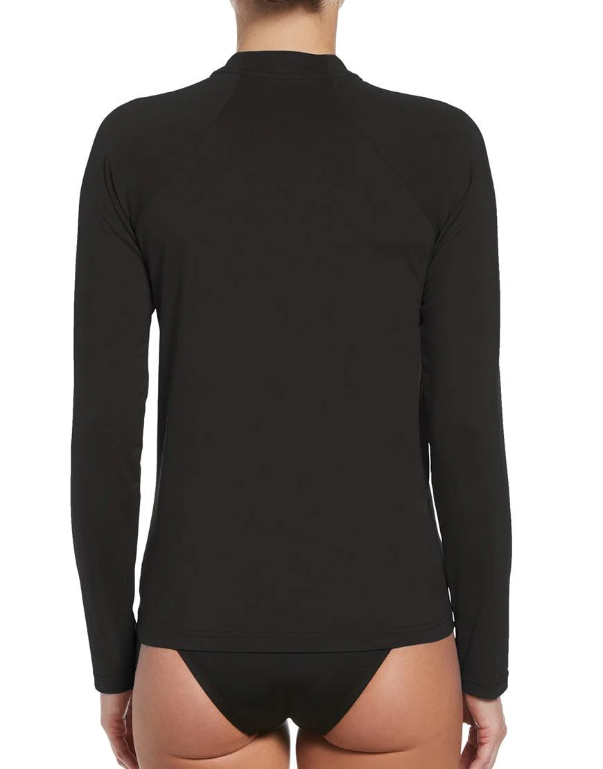 Women's Essential Hydroguard Swim Shirt :Black - Image 2