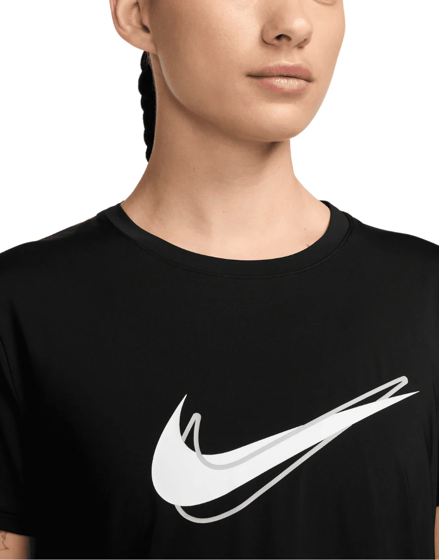 Women's One Swoosh Dri-FIT Short-Sleeve Tee :Black - Image 3