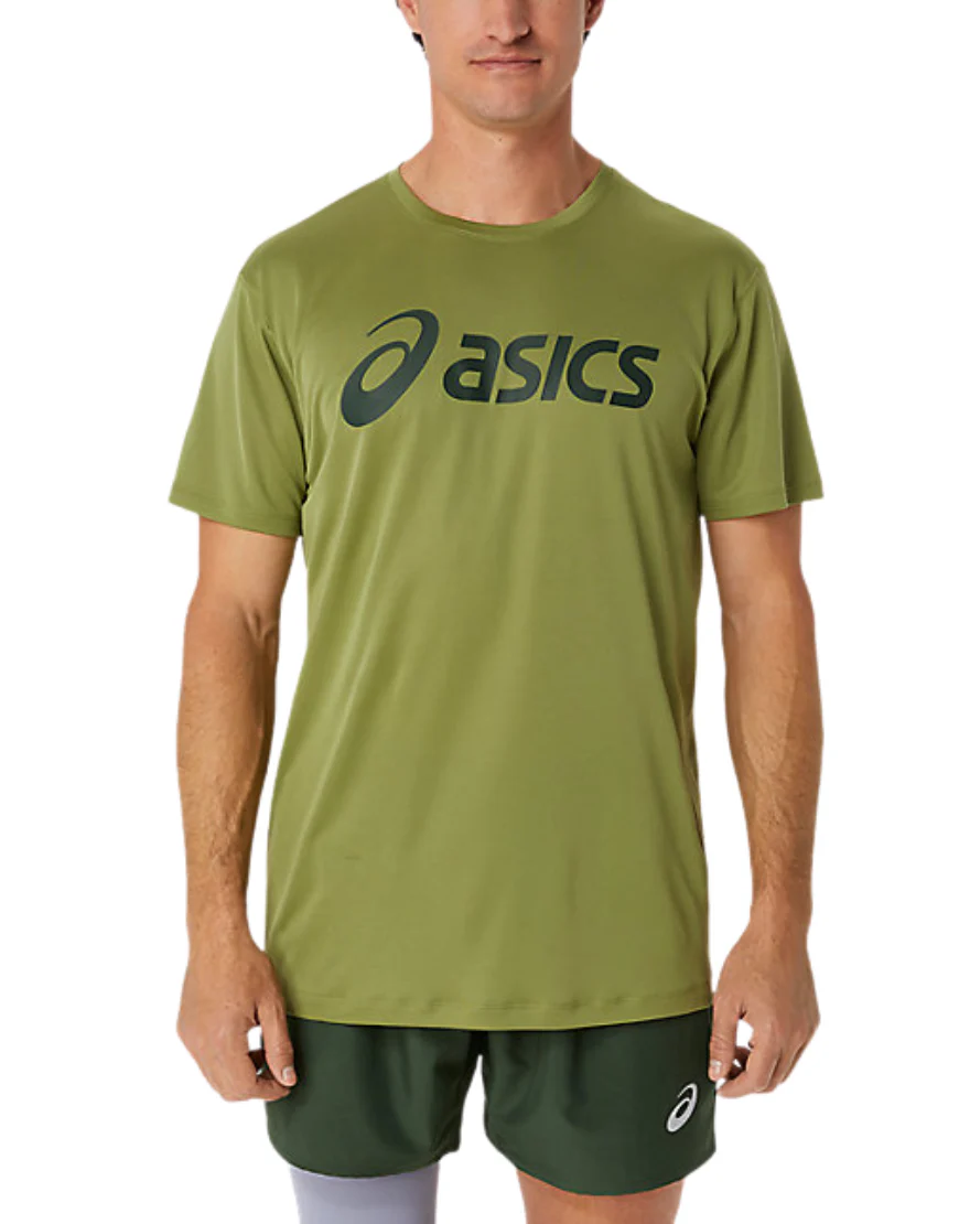 Men's Silver Asics Top :Cactus | Rain Forest