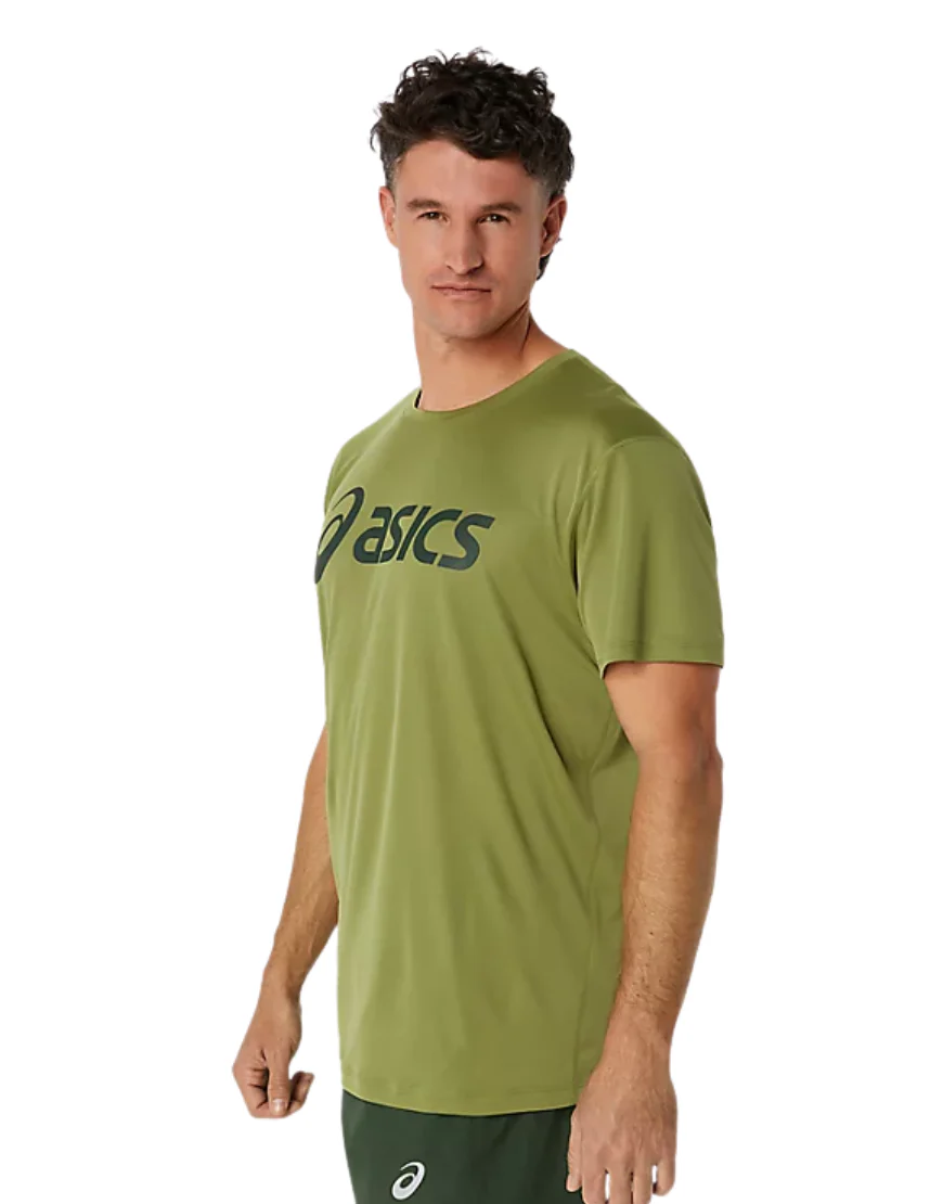 Men's Silver Asics Top :Cactus | Rain Forest - Image 3
