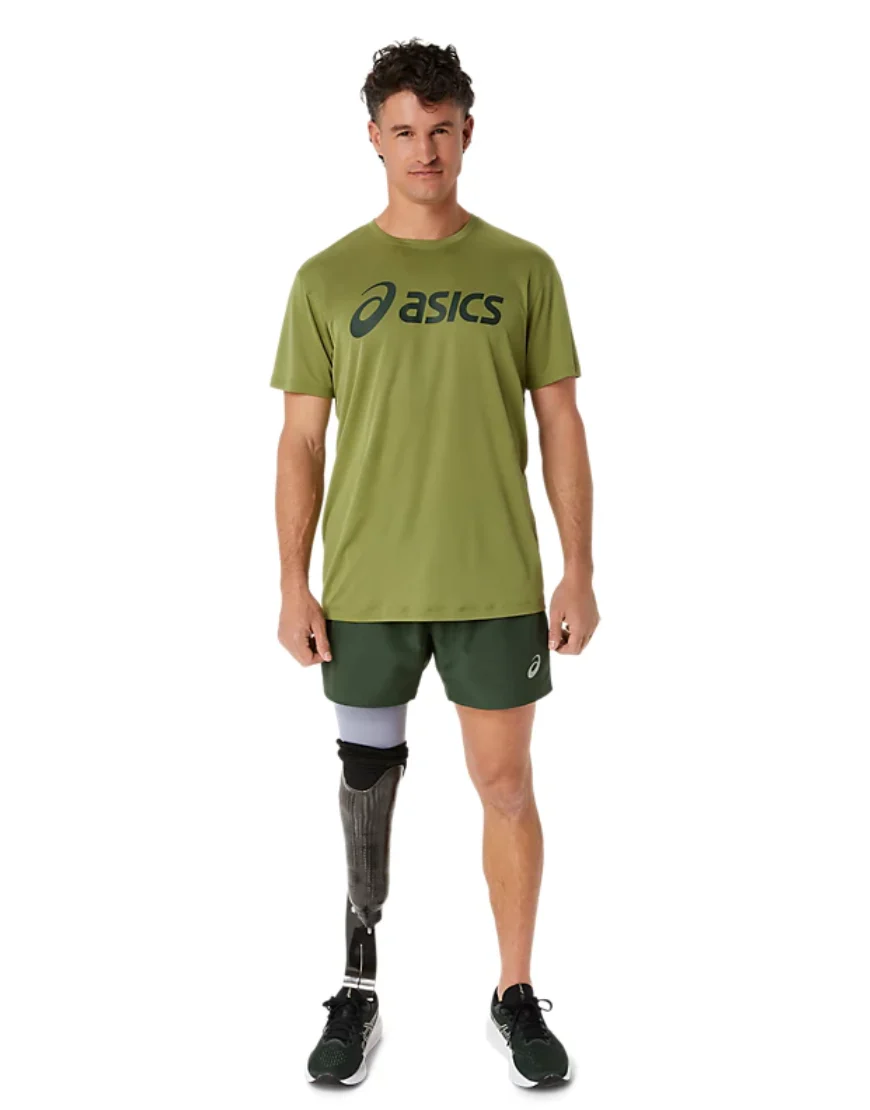 Men's Silver Asics Top :Cactus | Rain Forest - Image 5