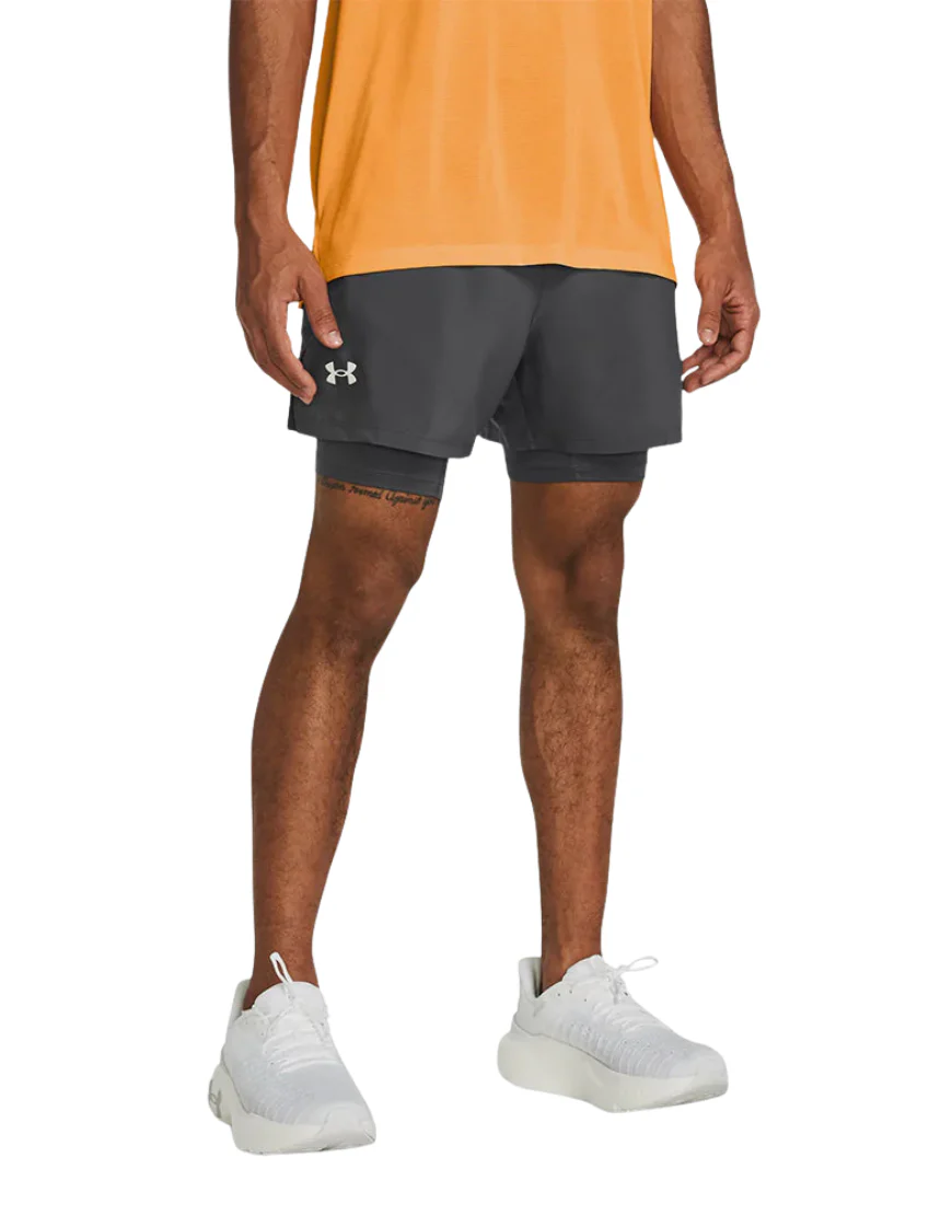 Men's Launch 5'' 2-In-1 Shorts :Grey - Image 2