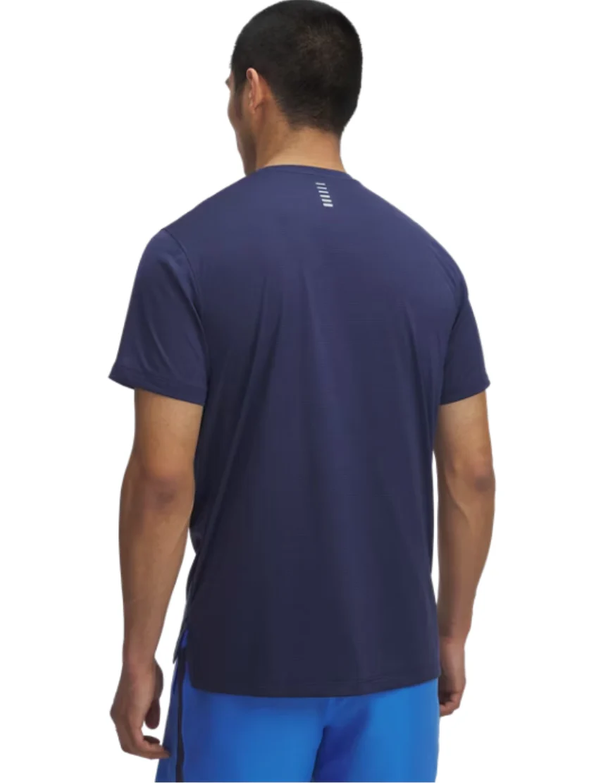 Men's Launch Short Sleeve :Washed Navy | Reflective - Image 2