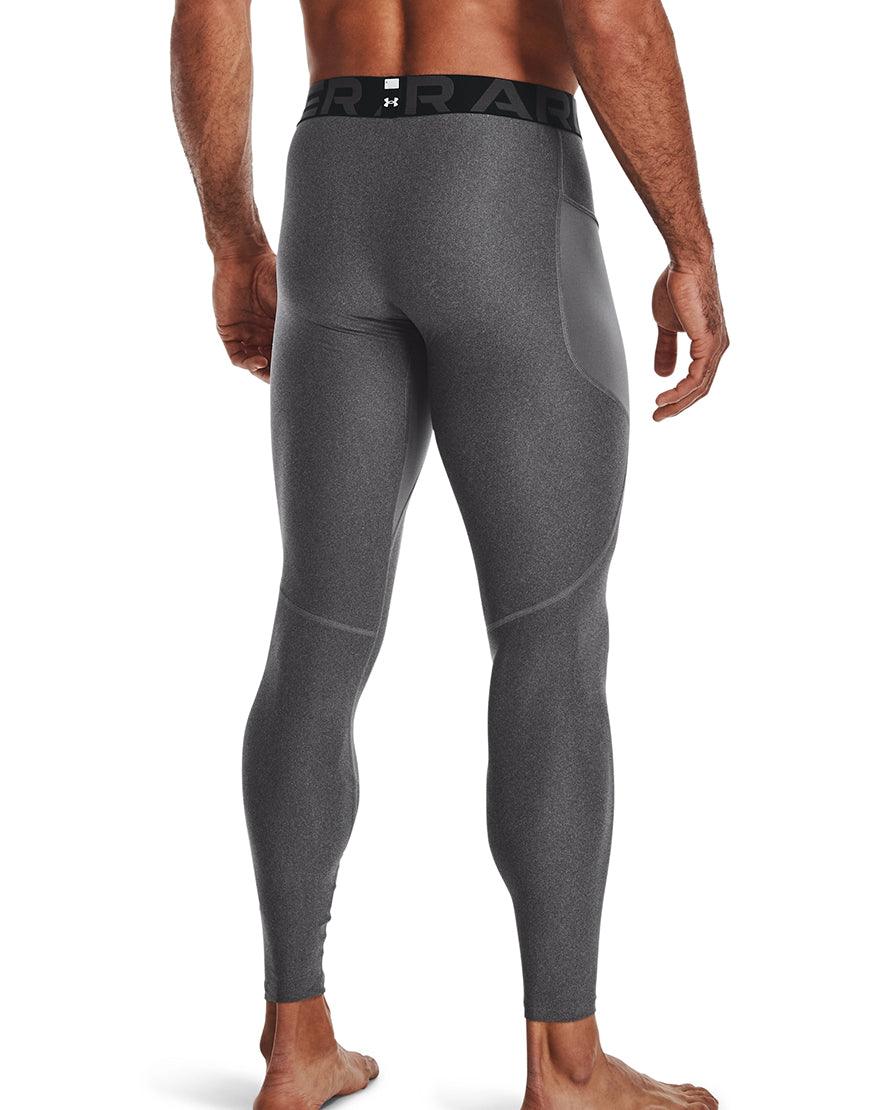 Men's HeatGear Leggings :Carbon Heather - Image 3