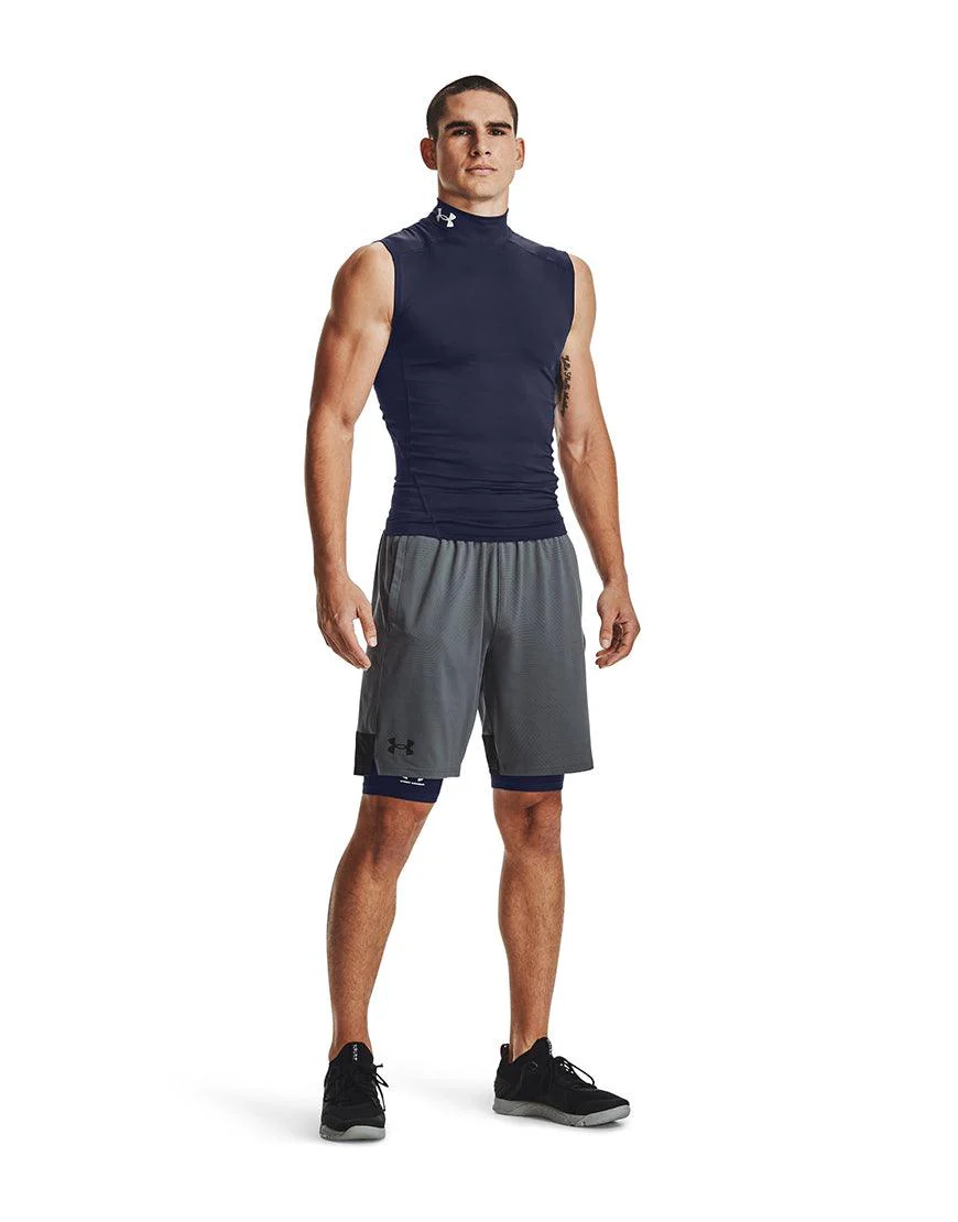 Men's HeatGear Pocket Long Shorts :Midnight Navy - Image 2
