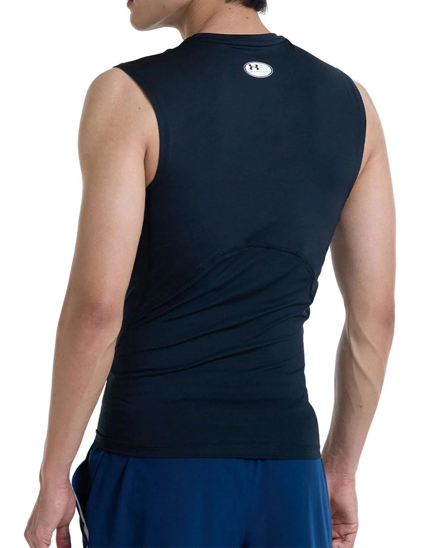 Men's HeatGear Sleeveless :Black - Image 3