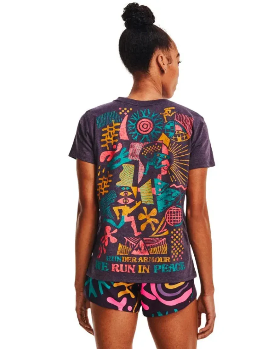 Women's Run In Peace Short Sleeve Tee :Black - Image 2