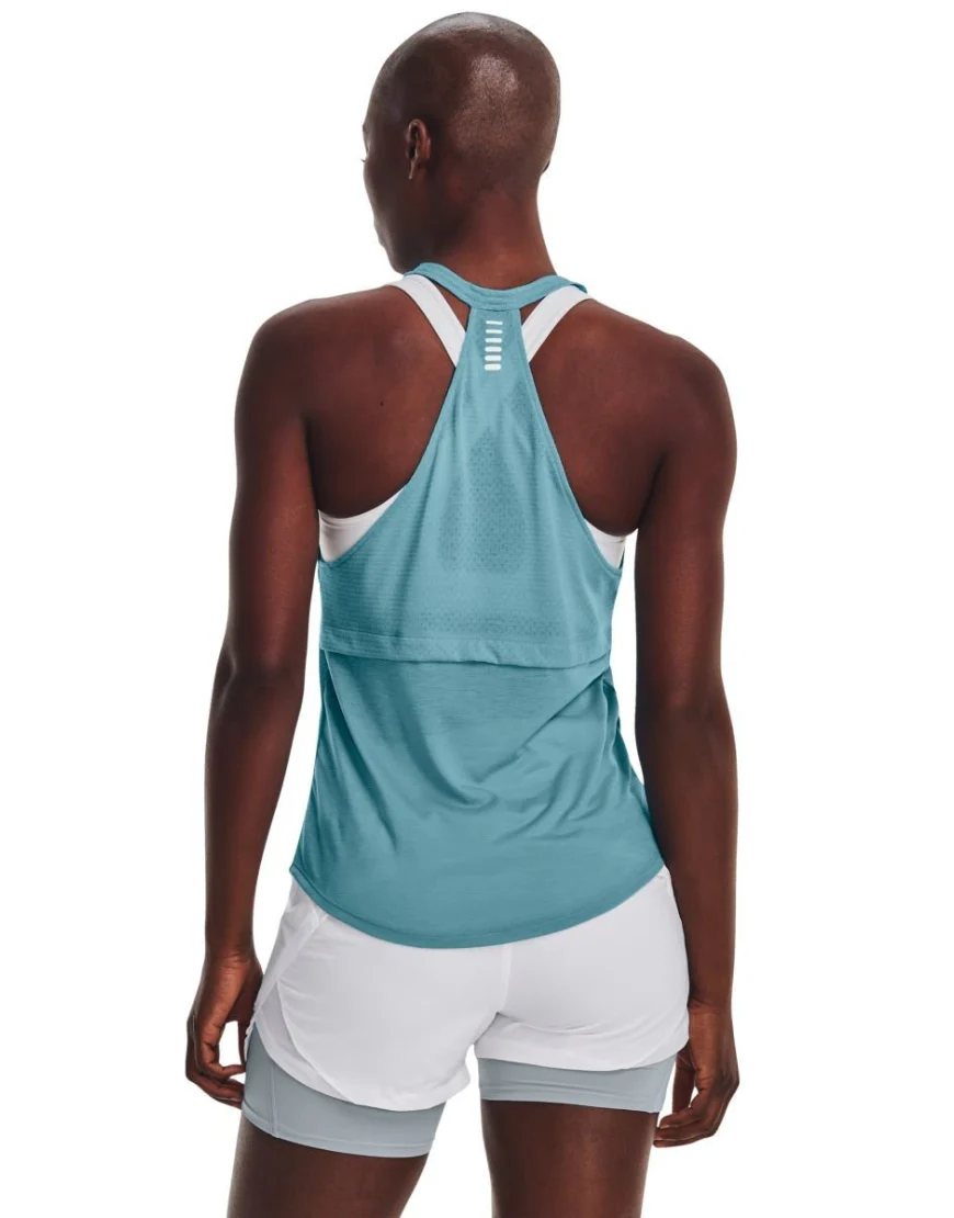 Women's Streaker Run Tank Top :Blue - Image 2
