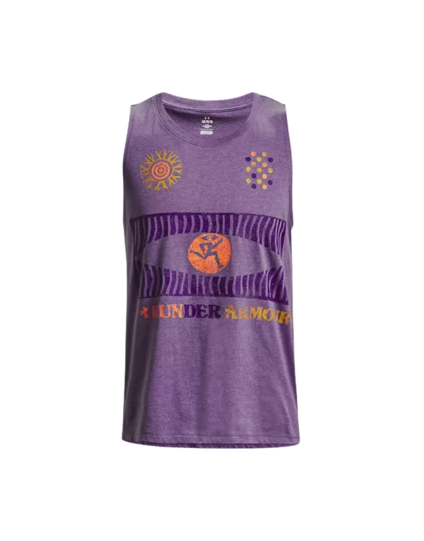 Men's We Run In Peace Singlet :Purple - Image 3