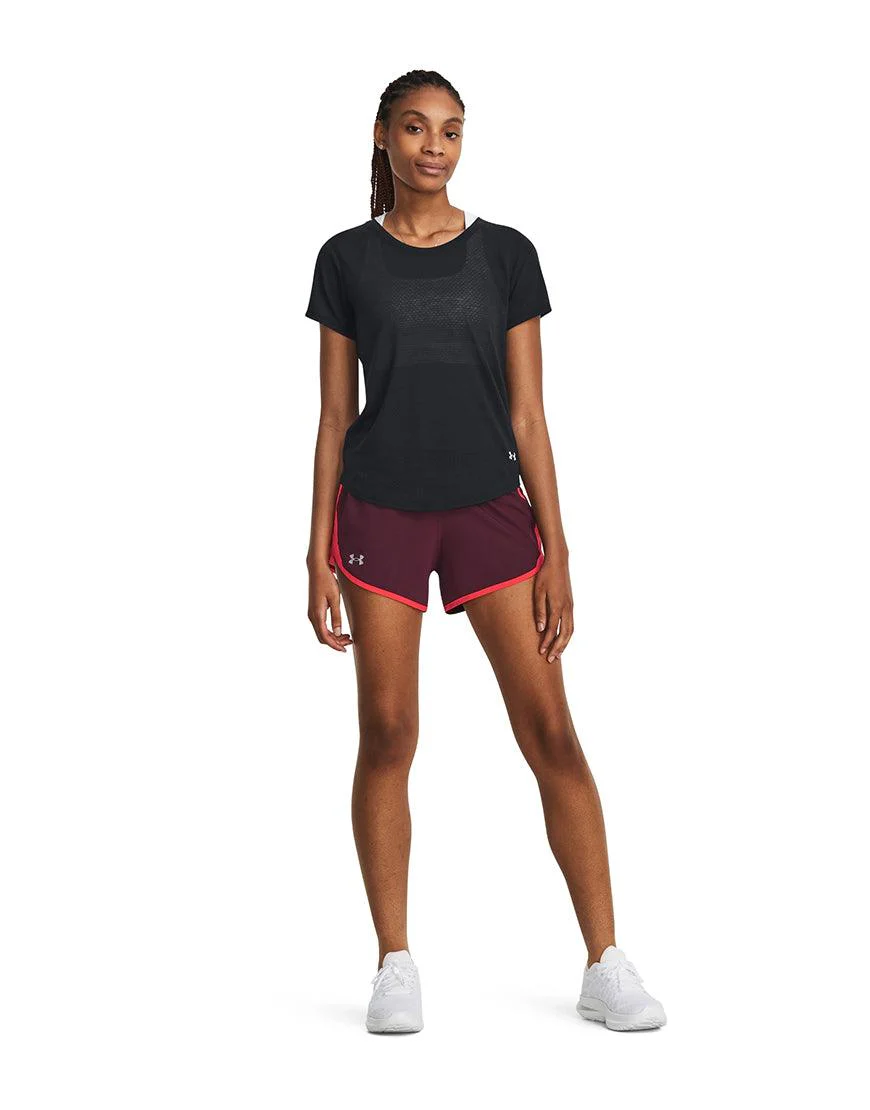 Women's Fly By 2.0 Shorts :Dark Maroon - Image 2