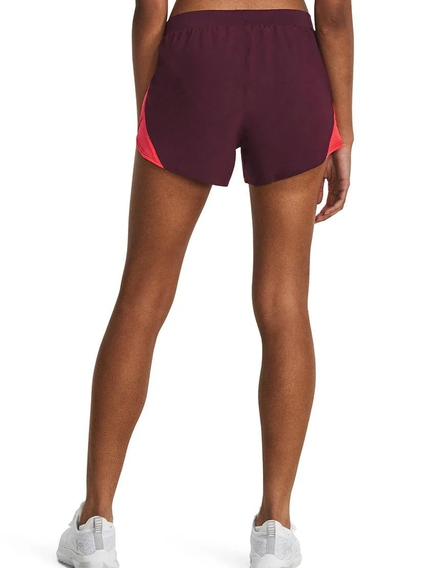 Women's Fly By 2.0 Shorts :Dark Maroon - Image 3