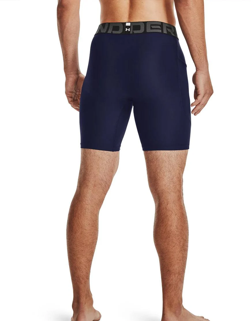 Men's HeatGear Armour Compression Shorts :Midnight Navy - Image 2