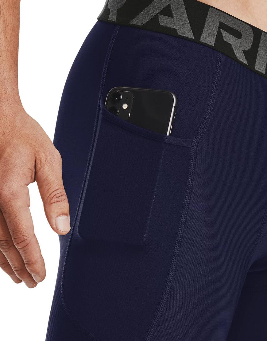 Men's HeatGear Armour Compression Shorts :Midnight Navy - Image 3