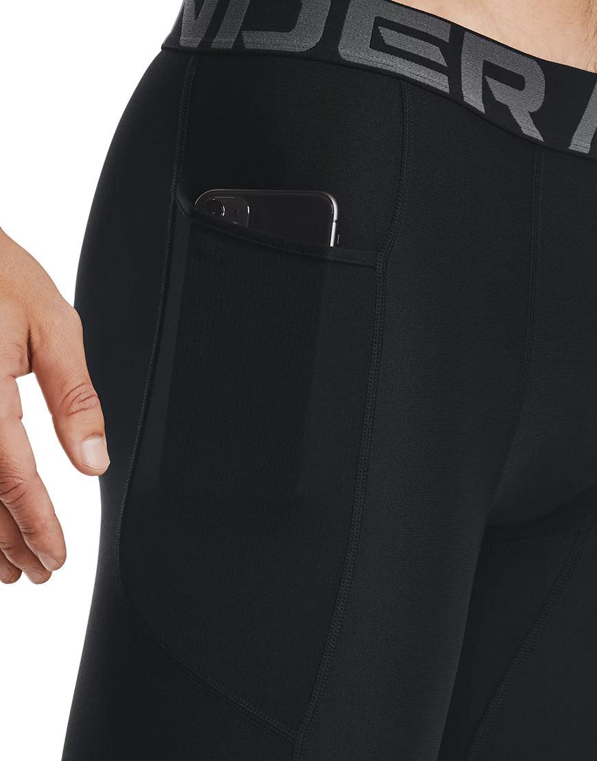Men's HeatGear Pocket Long Shorts :Black - Image 3