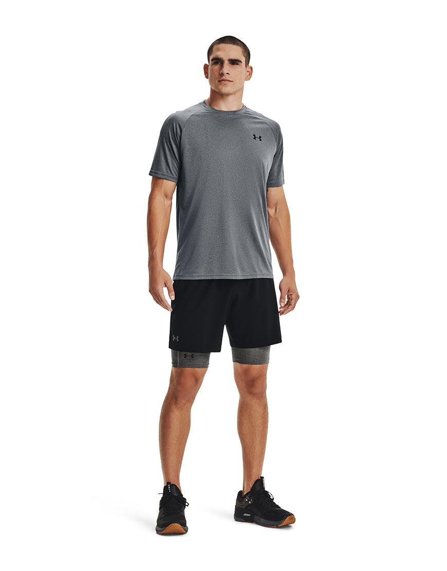 Men's HeatGear Pocket Long Shorts :Carbon Heather - Image 2