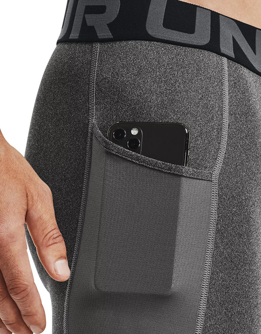Men's HeatGear Pocket Long Shorts :Carbon Heather - Image 3