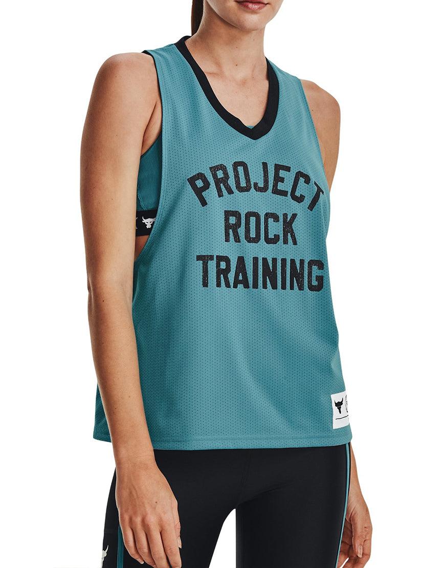 Women's Project Rock Penny Mesh Reversible Tank :Glacier Blue