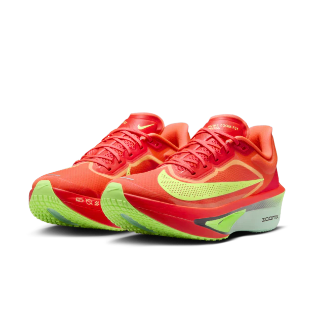 Zoom Fly 6 Women's :Bright Crimson | Lime - Image 2