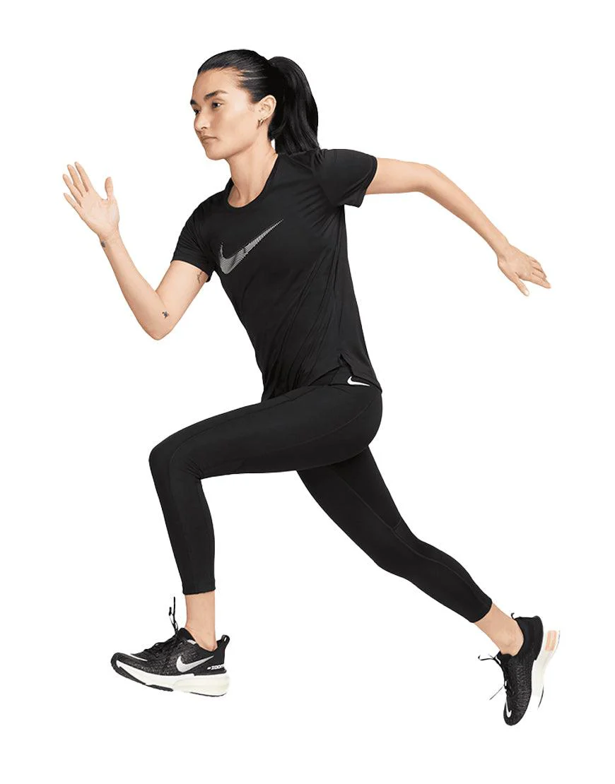 Women's Dri-FIT Swoosh Short-Sleeve Running Top :Black - Image 2